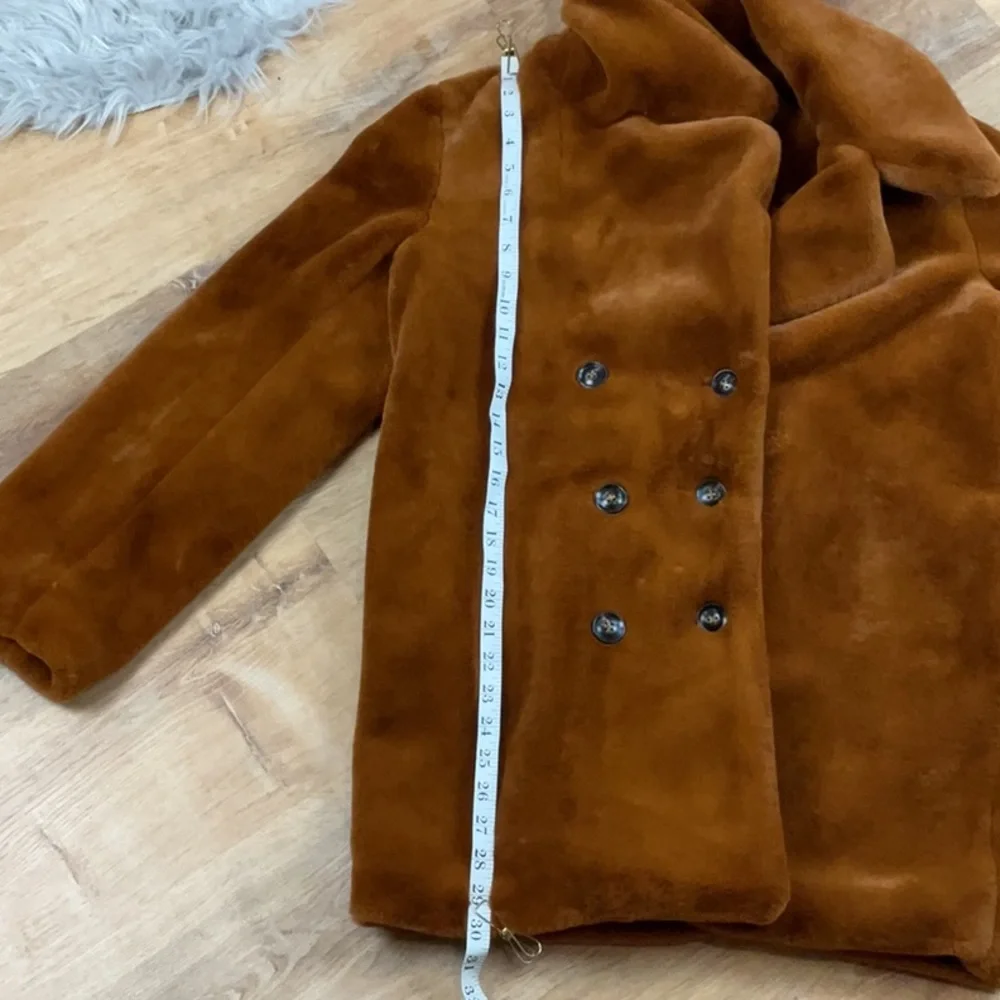 Lulu’s NWT Avante Brown Faux Fur Double Breasted Coat - Picture 12 of 13